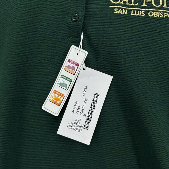 Cal Poly Shirt Womens Sz M Core 365 San Luis Obispo CA Mustangs Golf Polo Green - Picture 7 of 11